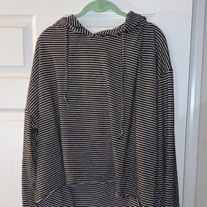 Stripe crop top hoodie